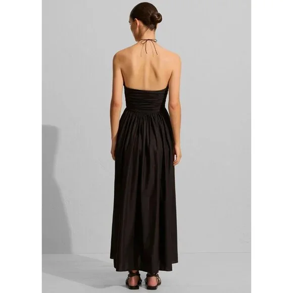 Matteau Bandeau Rouched Sundress in Black 2 New Womens Maxi Cotton Gown - Picture 15 of 16